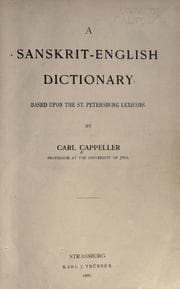 Tapa de Sanskrit-English dictionary =