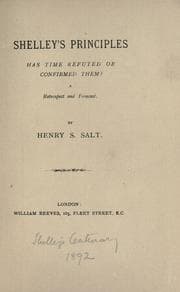 Tapa de Shelley's principles; has time refuted or confirmed them?