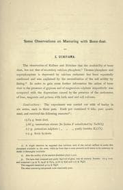 Tapa de Some observations on manuring with bone-dust