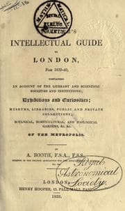Tapa de The stranger's intellectual guide to London for 1839-40, containing an account of the literary and scientific societies and institutions