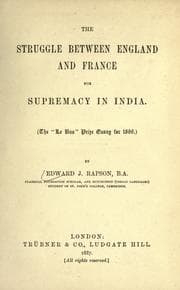 Tapa de The struggle between England and France for supremacy in India