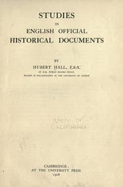 Tapa de Studies in English official historical documents