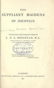 Tapa de The suppliant maidens of Aeschylus
