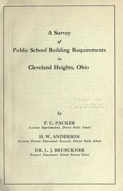 Tapa de A survey of Public School building requirements in Cleveland Heights, Ohio