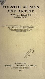 Tapa de Tolstoi as man and artist, with an essay on Dostoïevski