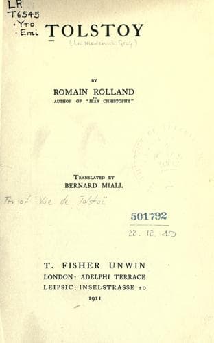 Tapa de Vie de Tolstoï