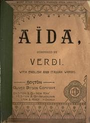 Tapa de Verdi's opera Aïda, containing the Italian text, with an English translation and the music of all the principal airs