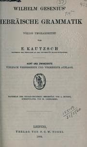 Tapa de Wilhelm Gesenius' Hebräische Grammatik, völlig umgearbeitet von E. Kautzsch