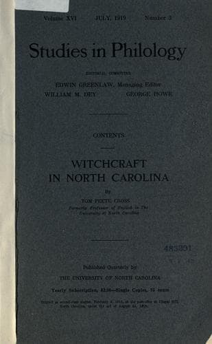 Tapa de Witchcraft in North Carolina