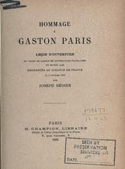 Tapa de Hommage à Gaston Paris