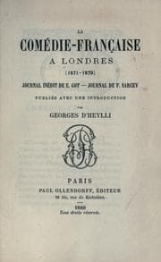 Tapa de La Comédie-française à Londres, 1871-1879