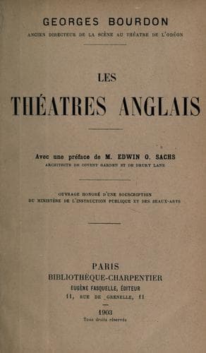 Tapa de Les théâtres anglais