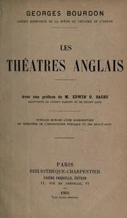 Tapa de Les théâtres anglais