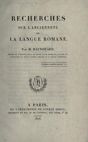 Tapa de Recherches sur l'ancienneté de la langue romane