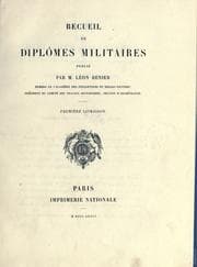 Tapa de Recueil de diplômes militaires