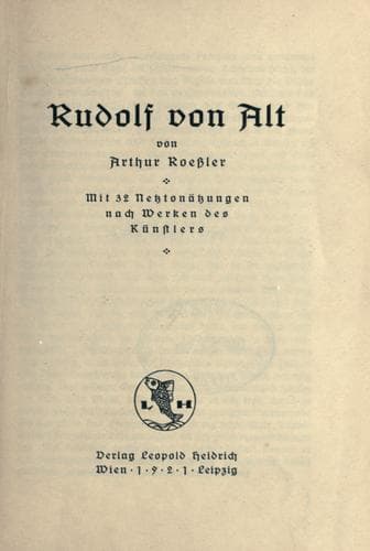 Tapa de Rudolph von Alt