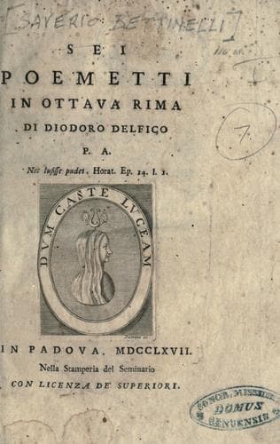 Tapa de Sei poemetti in ottava rima