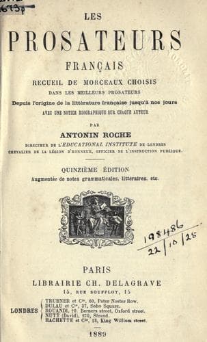 Tapa de Les prosateurs français