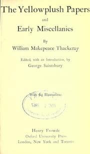 Tapa de The Yellowplush papers and early miscellanies