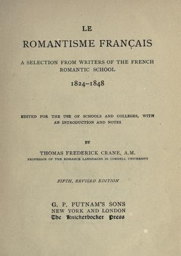 Tapa de Le romantisme français