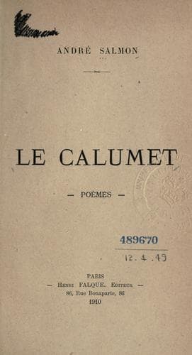 Tapa de Le calumet, poèmes