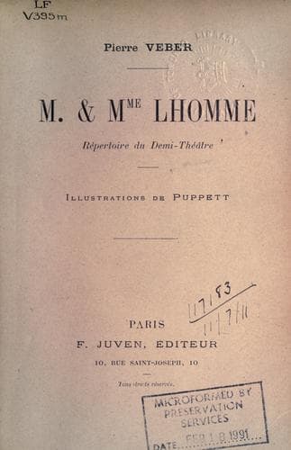 Tapa de M. & Mme. Lhomme