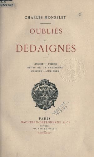 Tapa de Oubliés et dédaignés
