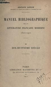Tapa de Manuel bibliographique de la littérature française moderne, 1500-1900