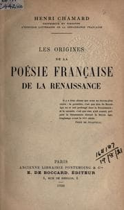 Tapa de Les origines de la poésie française de la renaissance