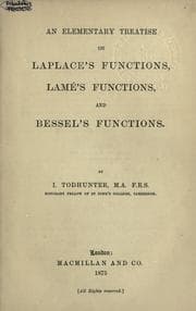 Tapa de An elementary treatise on Laplace's functions, Lamé's functions, and Bessel's functions