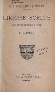 Tapa de P.B. Shelley e J. Keats - Liriche scelte