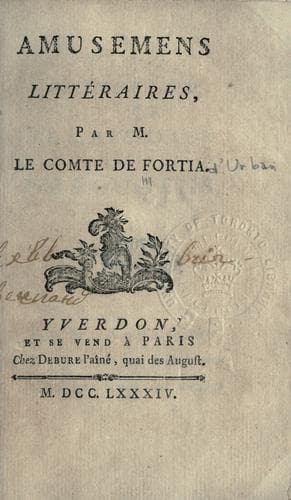 Tapa de Amusemens littéraires par le comte de Fortia
