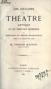 Tapa de Les origines du théâtre antique et du théâtre moderne