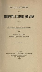 Tapa de Le livre de ventes du Mouwatta de Malik ben Anas