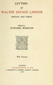 Tapa de Letters of Walter Savage Landor, private and public