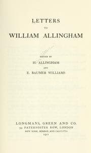 Tapa de Letters to William Allingham