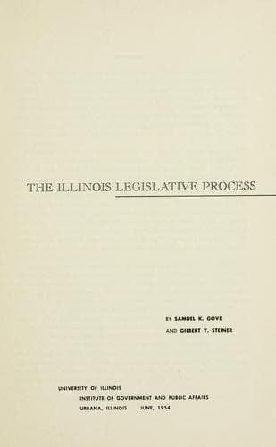 Tapa de The Illinois legislative process