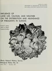 Tapa de Influence of land use, calcium, and weather on the distribution and abundance of pheasants in Illinois