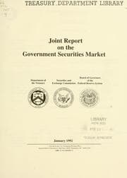 Tapa de Joint report on the government securities market