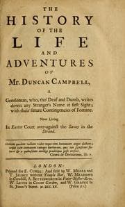 Tapa de The history of the life and adventures of Mr. Duncan Campbell