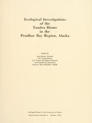 Tapa de Ecological investigations of the tundra biome in the Prudhoe Bay region, Alaska
