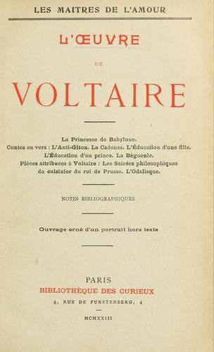 Tapa de L' œuvre de Voltaire