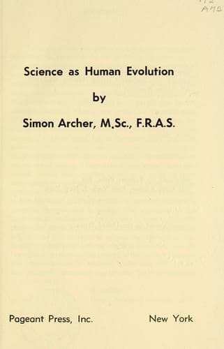 Tapa de Science as human evolution