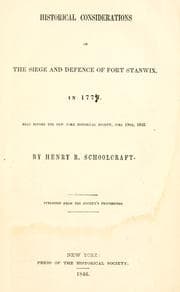 Tapa de Historical considerations on the siege and defence of Fort Stanwix, in 1776
