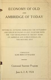 Tapa de Economy of old and Ambridge of today