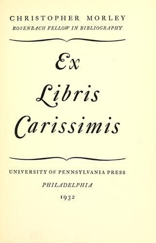 Tapa de Ex libris carissimis