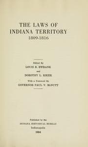Tapa de The laws of Indiana Territory, 1809-1816