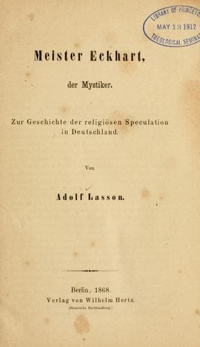 Tapa de Meister Eckhart, der mystiker.