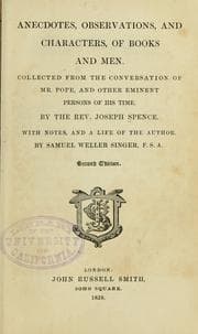 Tapa de Anecdotes, observations, and characters, of books and men