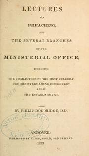 Tapa de Lectures on preaching, and the several branches of the ministerial office, including the characters of the most celebrated ministers among dissenters and in the establishment